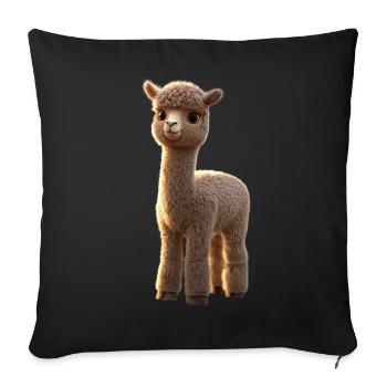 Alpaca Sweet Llama Farm Life Is Better With Alpacas - Sofa pillowcase 17,3'' x 17,3'' (45 x 45 cm) - black - Front