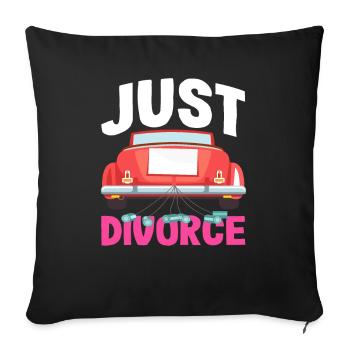 Juste marié Style Juste Divorce - Housse de coussin décorative 45 x 45 cm - noir - Devant