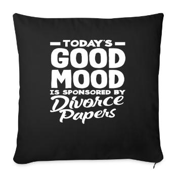 L’humeur du jour sponsorisée par le divorce - Housse de coussin décorative 45 x 45 cm - noir - Devant