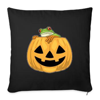 Frog Halloween Pumpkin - Sofa pillowcase 17,3'' x 17,3'' (45 x 45 cm) - black - Front