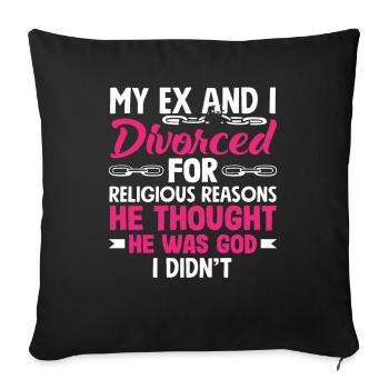 Mon ex et moi nous sommes laissés aller pour des raisons religieuses. - Housse de coussin décorative 45 x 45 cm - noir - Devant