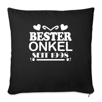 Bester Onkel seit 1998 - Sofakissenbezug 45 x 45 cm - Schwarz - Vorne