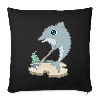 Dolphin Golf Golf Clubs - Housse de coussin décorative 45 x 45 cm - noir - Devant