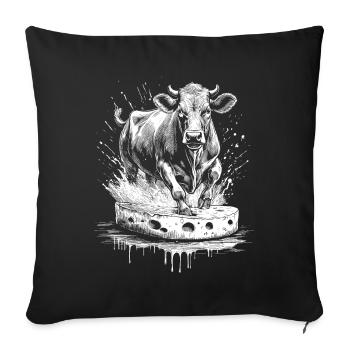 Funny raclette shirt for cheese lovers - Sofa pillowcase 17,3'' x 17,3'' (45 x 45 cm) - black - Front