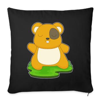 Hamster Yoga Fitness Gymnastics - Sofa pillowcase 17,3'' x 17,3'' (45 x 45 cm) - black - Front