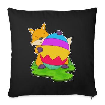 Fox Easter Easter Egg - Sofa pillowcase 17,3'' x 17,3'' (45 x 45 cm) - black - Front