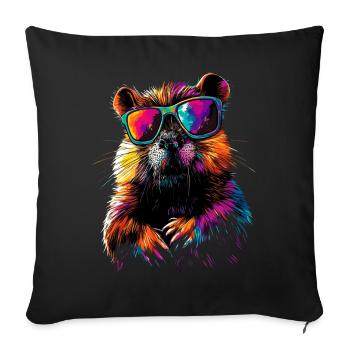 Beaver Motif Beaver Whisperer Rodents Cute Beaver - Sofa pillowcase 17,3'' x 17,3'' (45 x 45 cm) - black - Front