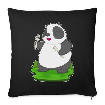 Cuisine de la cuisine de la cutanière Panda - Housse de coussin décorative 45 x 45 cm - noir - Devant