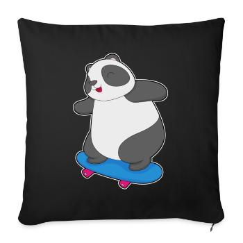 Panda Skater Skateboard - Housse de coussin décorative 45 x 45 cm - noir - Devant