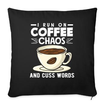 Chaos des amateurs de café Mots du chaos du café - Housse de coussin décorative 45 x 45 cm - noir - Devant