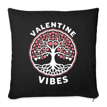 Ambiance de la Saint-Valentin pour les amoureux le jour de la Saint-Valentin - Housse de coussin décorative 45 x 45 cm - noir - Devant