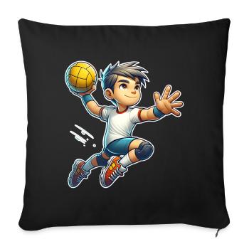 Handball Joueurs de handball - Housse de coussin décorative 45 x 45 cm - noir - Devant