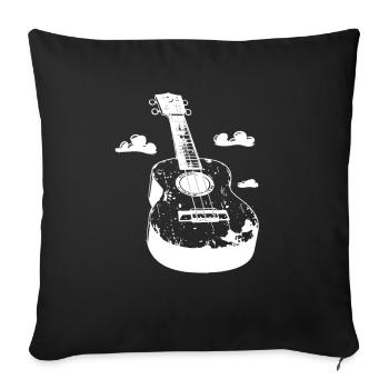 Ukulele Cartoon Look - Sofa pillowcase 17,3'' x 17,3'' (45 x 45 cm) - black - Front