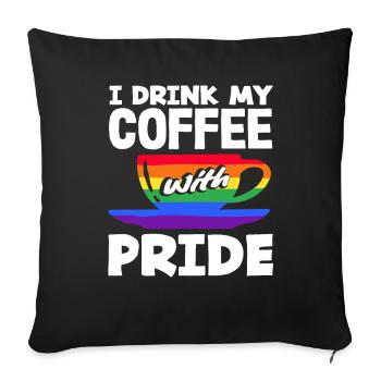 Les amateurs de café fiers de fierté - Housse de coussin décorative 45 x 45 cm - noir - Devant