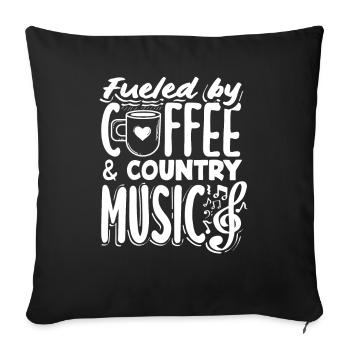 Amateurs de café avec de la musique country - Housse de coussin décorative 45 x 45 cm - noir - Devant