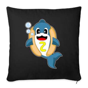 Hot-dog Dolphin - Housse de coussin décorative 45 x 45 cm - noir - Devant