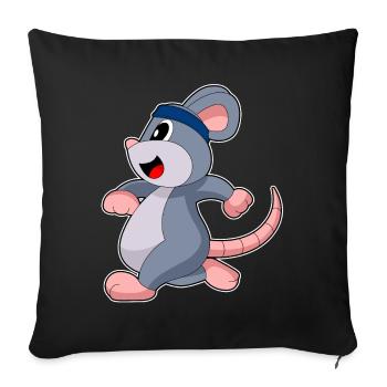 Mouse Jogger Jogging Sport - Sofa pillowcase 17,3'' x 17,3'' (45 x 45 cm) - black - Front