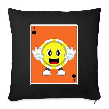 Poker Poker Jetons Cartes de poker - Housse de coussin décorative 45 x 45 cm - noir - Devant