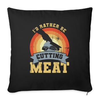 Butcher's joke - Sofa pillowcase 17,3'' x 17,3'' (45 x 45 cm) - black - Front