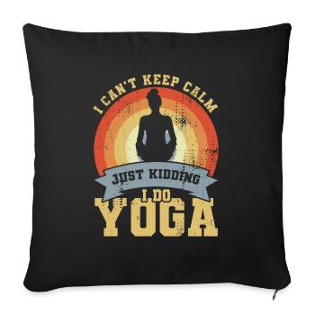 Yoga Joke - Sofa pillowcase 17,3'' x 17,3'' (45 x 45 cm) - black - Front