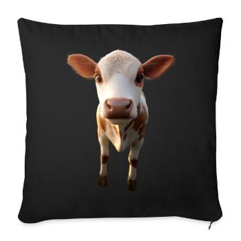 vache fermier boeuf lait veau végétalien vache vache de ferme vaches - Housse de coussin décorative 45 x 45 cm - noir - Devant