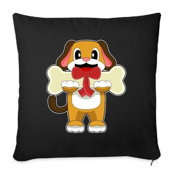 Os de chien - Housse de coussin décorative 45 x 45 cm - noir - Devant