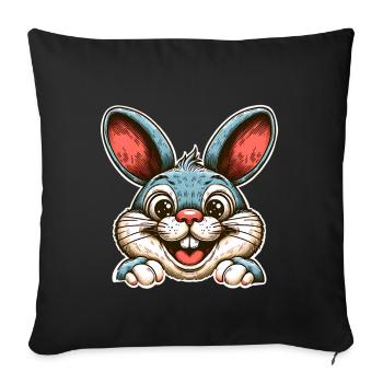 Rabbit Rabbit - Sofa pillowcase 17,3'' x 17,3'' (45 x 45 cm) - black - Front
