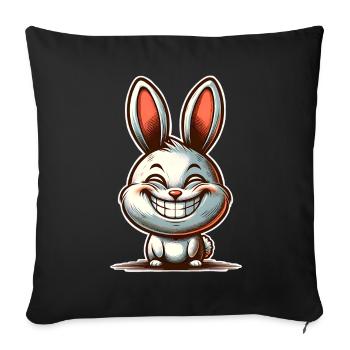 Rabbit Rabbit - Sofa pillowcase 17,3'' x 17,3'' (45 x 45 cm) - black - Front