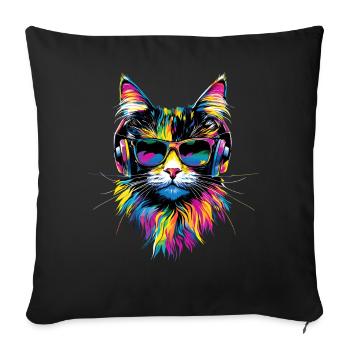 Maine Coon Cat Cat Mom Cat Maine Coon Cats - Sofa pillowcase 17,3'' x 17,3'' (45 x 45 cm) - black - Front