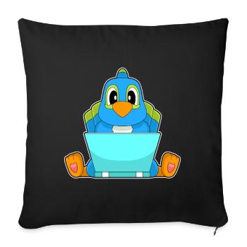 Ordinateur portable Parrot - Housse de coussin décorative 45 x 45 cm - noir - Devant