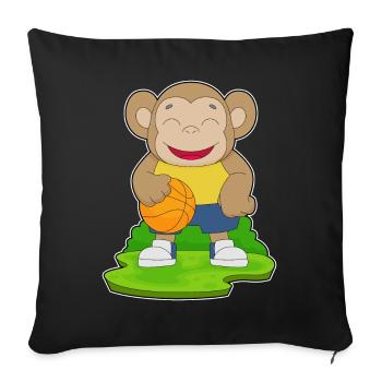 Affe Basketballspieler Basketball - Sofakissenbezug 45 x 45 cm - Schwarz - Vorne