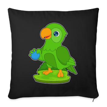 Perroquet mignon - Housse de coussin décorative 45 x 45 cm - noir - Devant