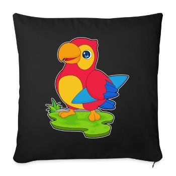 Parrot surf board Summer - Housse de coussin décorative 45 x 45 cm - noir - Devant