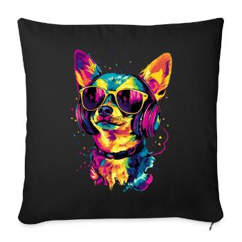 Maîtresse de chien Chihuahua J’aime les chihuahuas mignons - Housse de coussin décorative 45 x 45 cm - noir - Devant