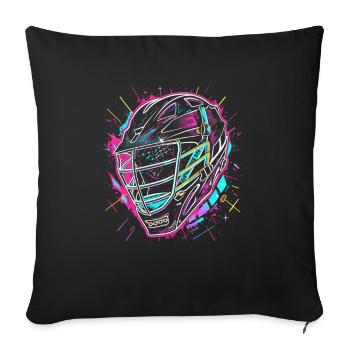 Lacrosse Helmet Steamwave - Sofa pillowcase 17,3'' x 17,3'' (45 x 45 cm) - black - Front