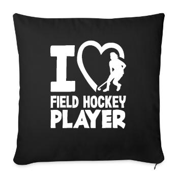 Ich Liebe Feldhockeyspieler - Sofakissenbezug 45 x 45 cm - Schwarz - Vorne
