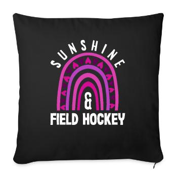 Sonnenschein Und Feldhockey Spieler - Sofakissenbezug 45 x 45 cm - Schwarz - Vorne