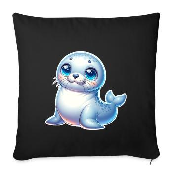 Sceau d’étanchéité - Housse de coussin décorative 45 x 45 cm - noir - Devant