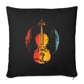 Violin Comic Style - Sofa pillowcase 17,3'' x 17,3'' (45 x 45 cm) - black - Front
