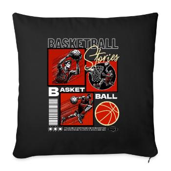 Basket-ball Joueurs de basket-ball - Housse de coussin décorative 45 x 45 cm - noir - Devant