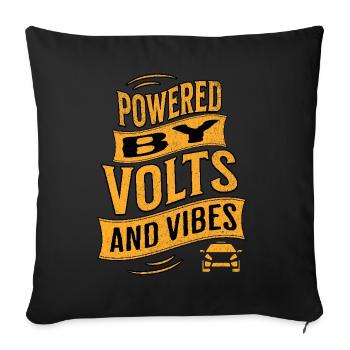 Voiture électrique - Housse de coussin décorative 45 x 45 cm - noir - Devant