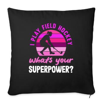 Hockey Player Superpower Question - Sofa pillowcase 17,3'' x 17,3'' (45 x 45 cm) - black - Front