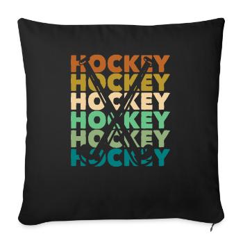 Field Hockey Player Retro Style - Sofa pillowcase 17,3'' x 17,3'' (45 x 45 cm) - black - Front