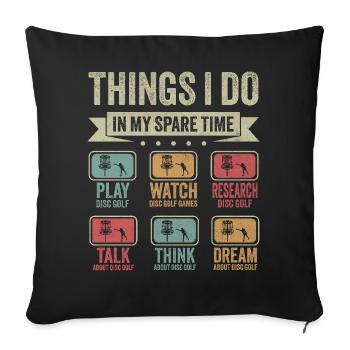 Amateur de disc golf Temps libre Activités Drôle Cadeau - Housse de coussin décorative 45 x 45 cm - noir - Devant