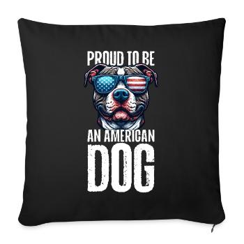 Pitbull Mom Patriotic Lustiges 4th of July - Sofakissenbezug 45 x 45 cm - Schwarz - Vorne