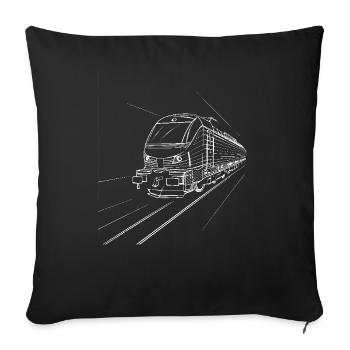 Train Drawing - Sofa pillowcase 17,3'' x 17,3'' (45 x 45 cm) - black - Front