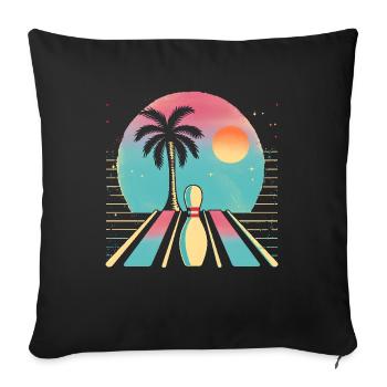 Oldschool Bowling - Sofa pillowcase 17,3'' x 17,3'' (45 x 45 cm) - black - Front