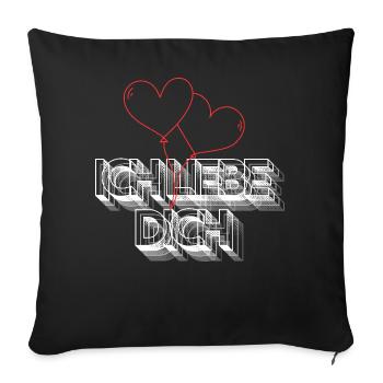 I love you - Sofa pillowcase 17,3'' x 17,3'' (45 x 45 cm) - black - Front