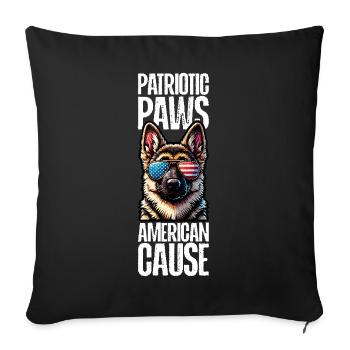 German Shepherd Patriotic Funny 4th of July - Sofa pillowcase 17,3'' x 17,3'' (45 x 45 cm) - black - Front