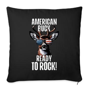 4th of July Stag Patriotic Outfit USA Flag - Sofa pillowcase 17,3'' x 17,3'' (45 x 45 cm) - black - Front